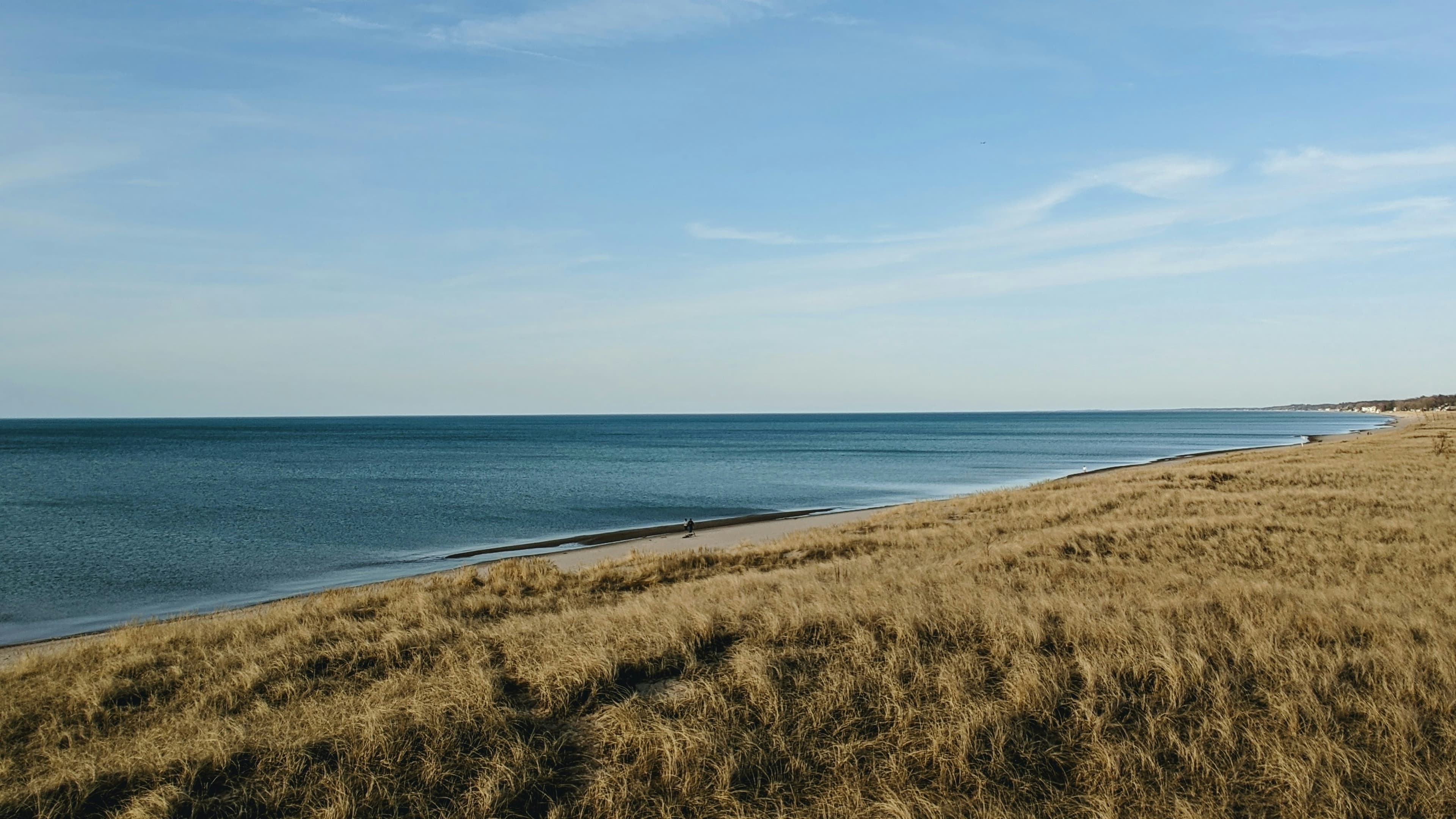 Lake Michigan shoreline with dune grass — West Michigan